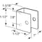 Prime-Line U-bracket, For 1 in. Panels, Stainless Steel, Satin Finish with T-27 Torx Fasteners (Single Pack) 656-8202-T - alternate 4